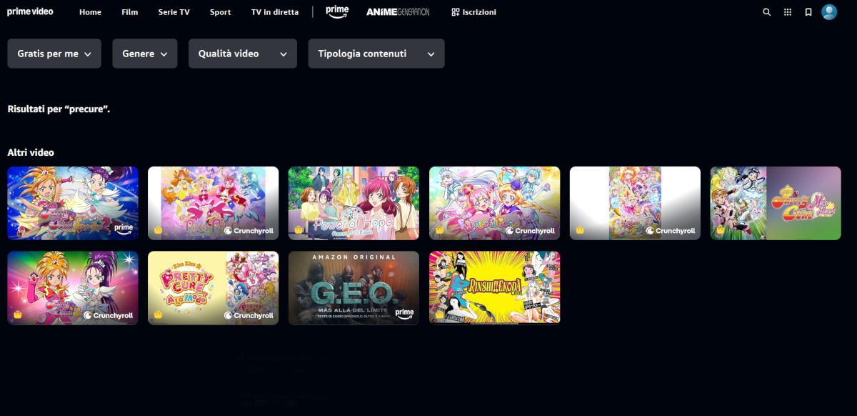 Pretty Cure su Amazon Prime